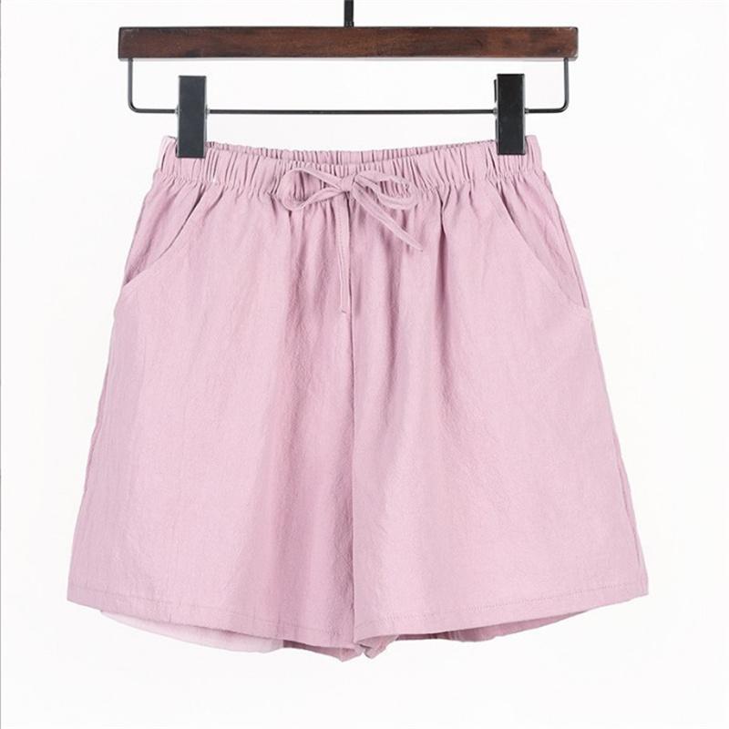 Summer Women Polyester Shorts High Waist Wide Legs Shorts Pants Ladies Fashion Casual Loose Sports Shorts Female