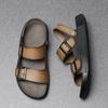 Fashion Casual Leather Mens Sandals Non-slip Summer Slippers Outdoor Beach Half Drag Dual-Purpose Slides Wading Aqua Shoes Casual Shoes