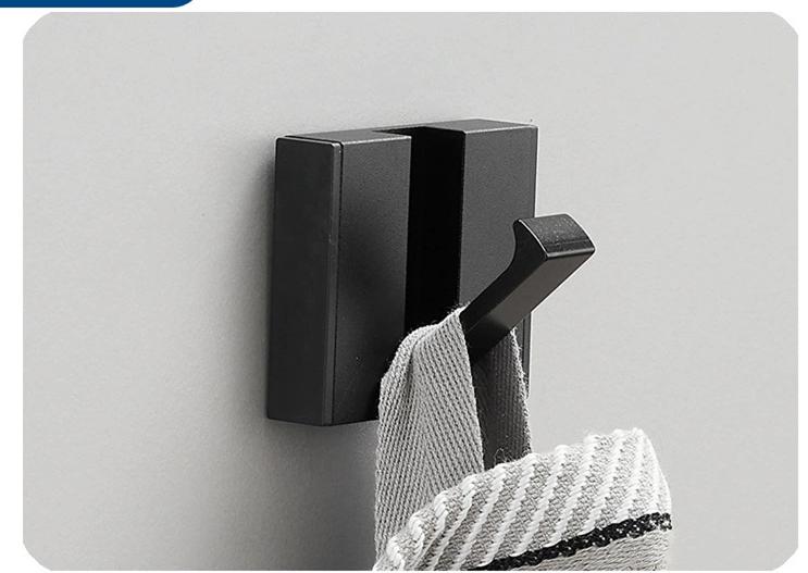 Black Towel Hanger  Robe Hook Folding Clothes Hook Black Gold Clothes Rack Hanger Aluminum Kitchen Hook Door Hanger Wall Mounted