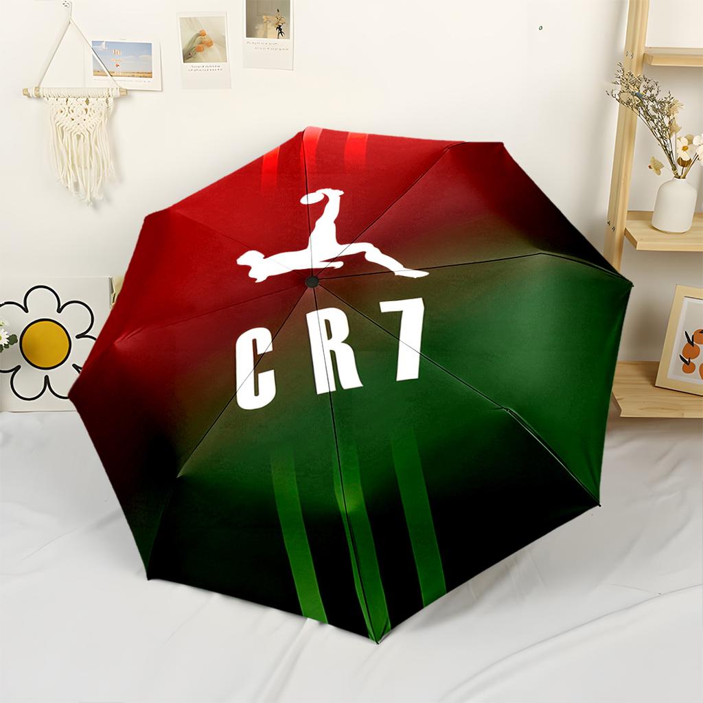 Ombrello Automatico Compatto da Viaggio Iconico Numero Sette di Ronaldo Robusto Asta a 8 Stecche Leggero Uso Stagione Singola Elegante Ombrello