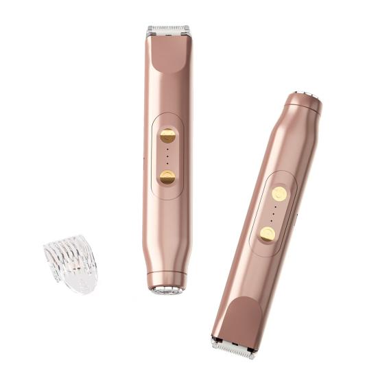 

Women Electric Shaver Double Heads USB Rechargeable Waterproof Portable Face Body Bikini Area Arm Leg Hair Removal Epilator Razor светло-коричневого