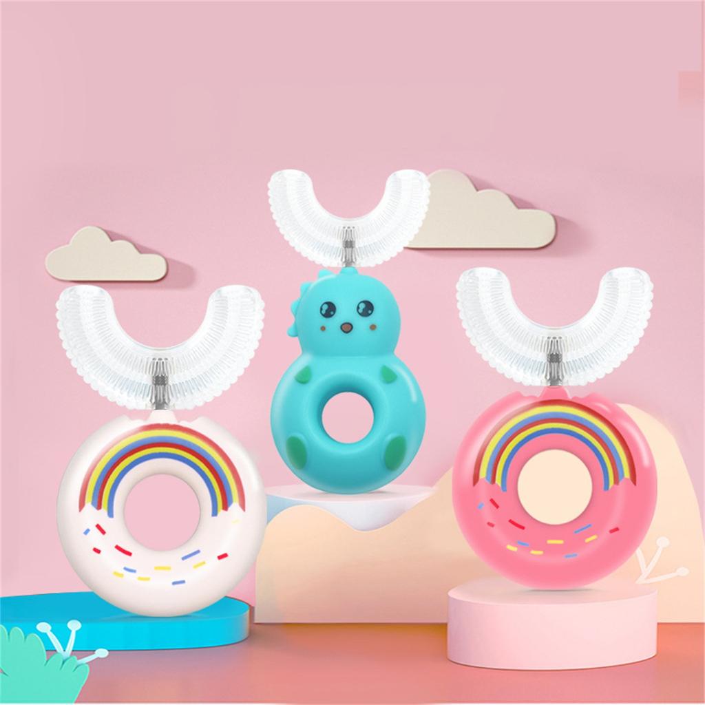 Children's U-Shaped Toothbrush, 360 ° Deep Cleaning Massage Toothbrush Whitening U-Type Modeling Toothbrush