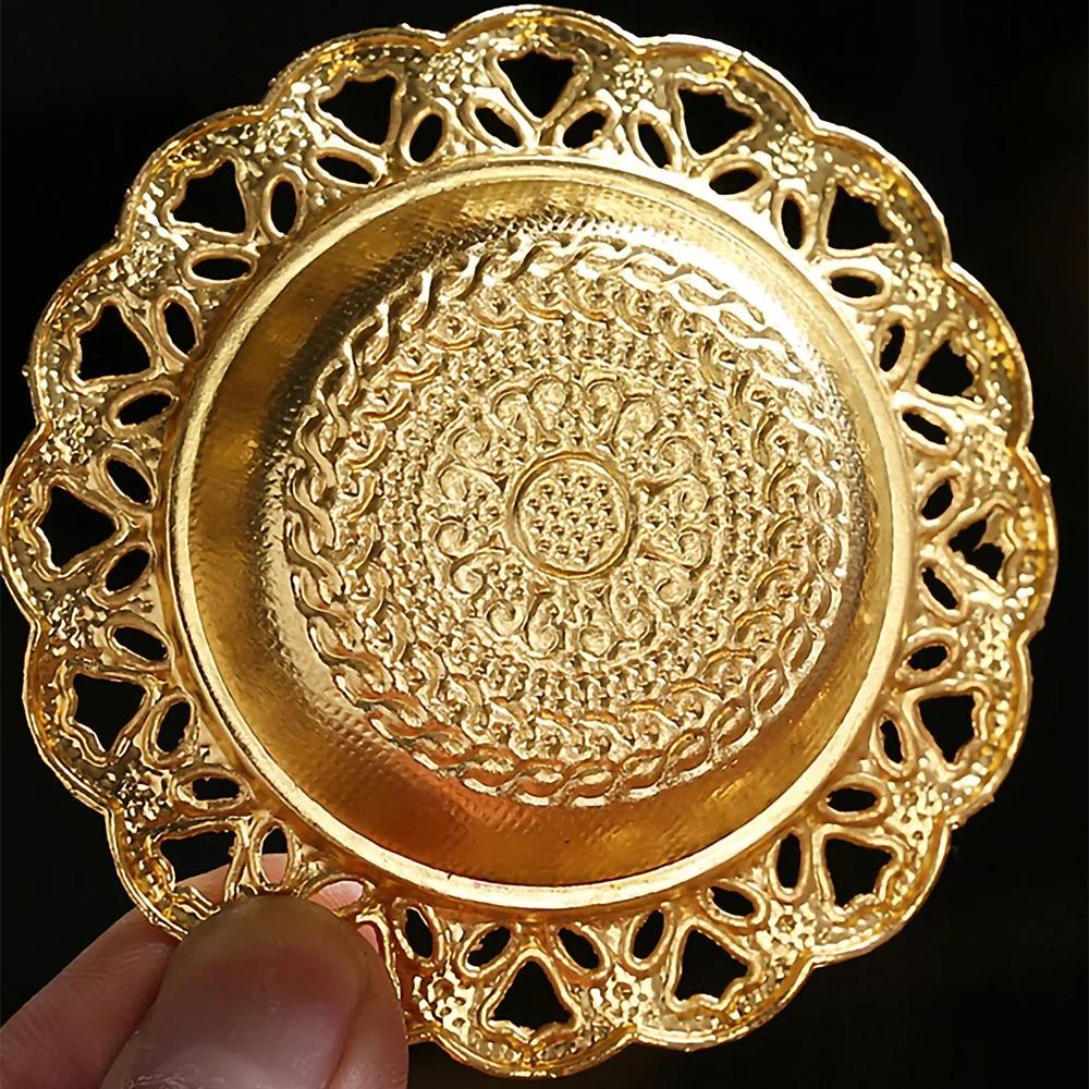 Mini Crown Retro Copper Hollow Out Incense Stick Burner Holder Golden Arab Burner Catcher Home Decoration Sandalwood Censer