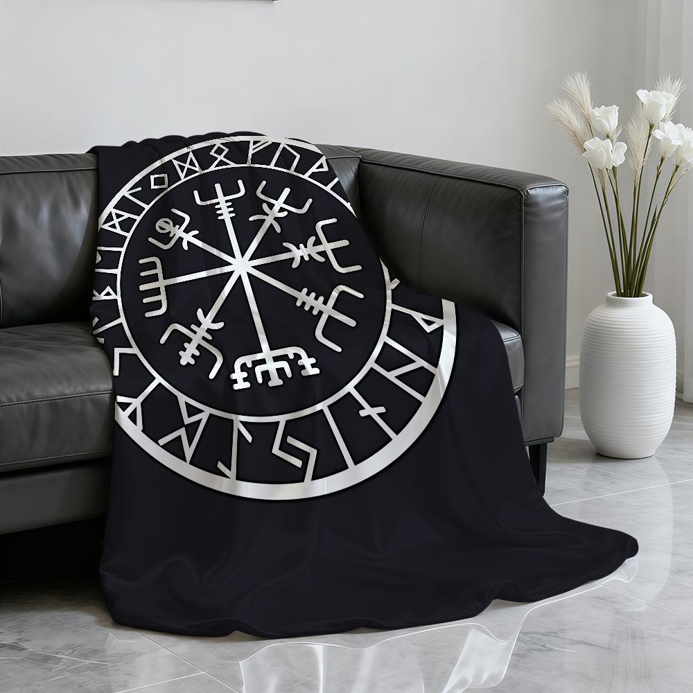 V Vegvisir Viking Fashion Blanket Soft Throw Blanket for Home Bedroom Bed Sofa Picnic Travel Office Rest Cover Blanket Gift