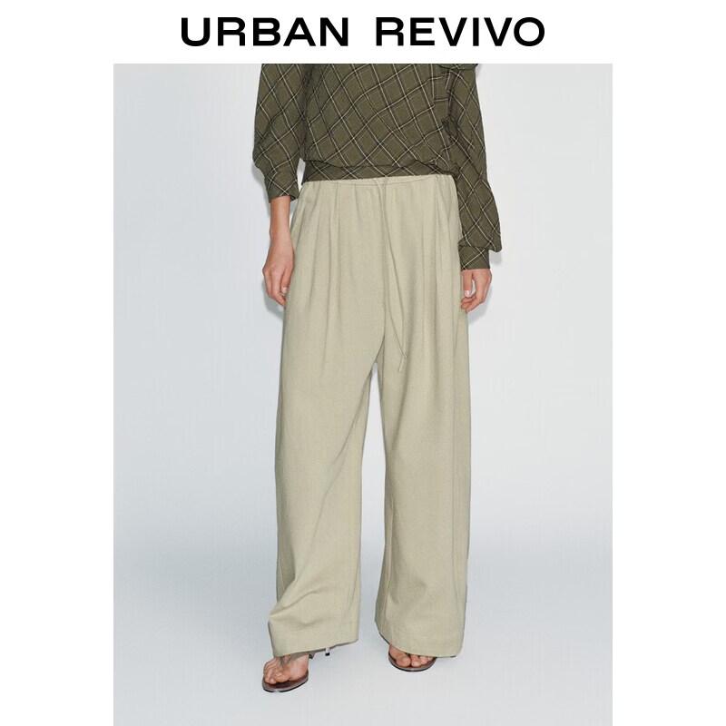UR2026 Women s Casual Drawstring Wide-Leg Pants S