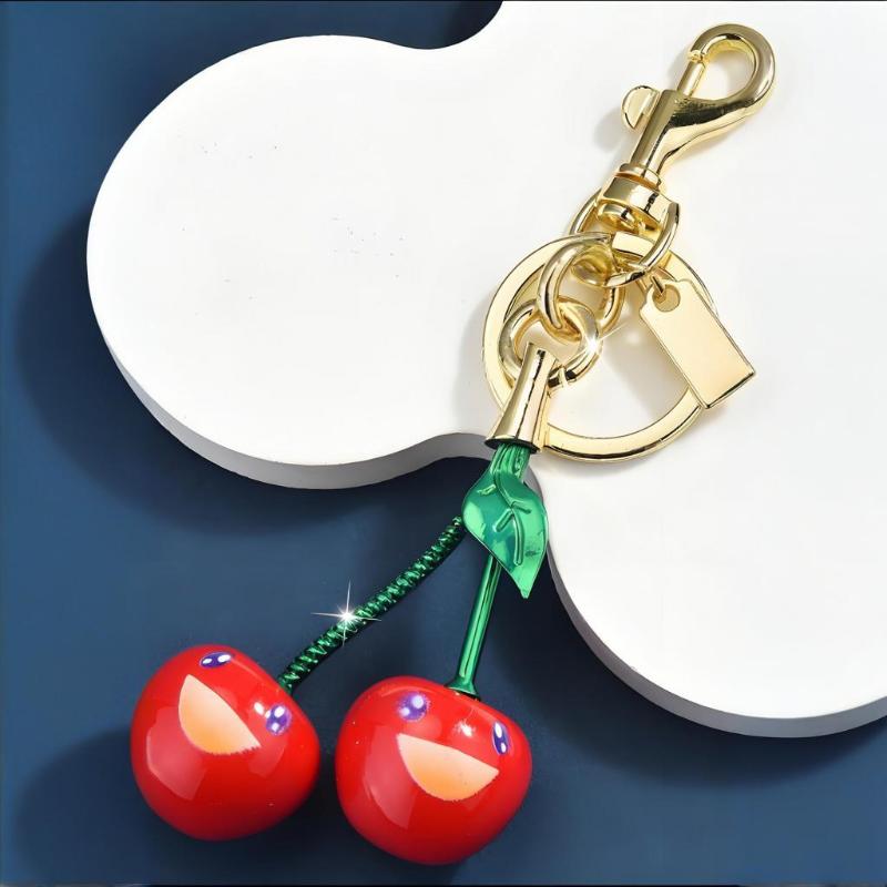 Smiling Cherry Keychain Cherries Bag Pendant Keyring Backpack Decoration Accessories Gifts Women Men Car Key Chains