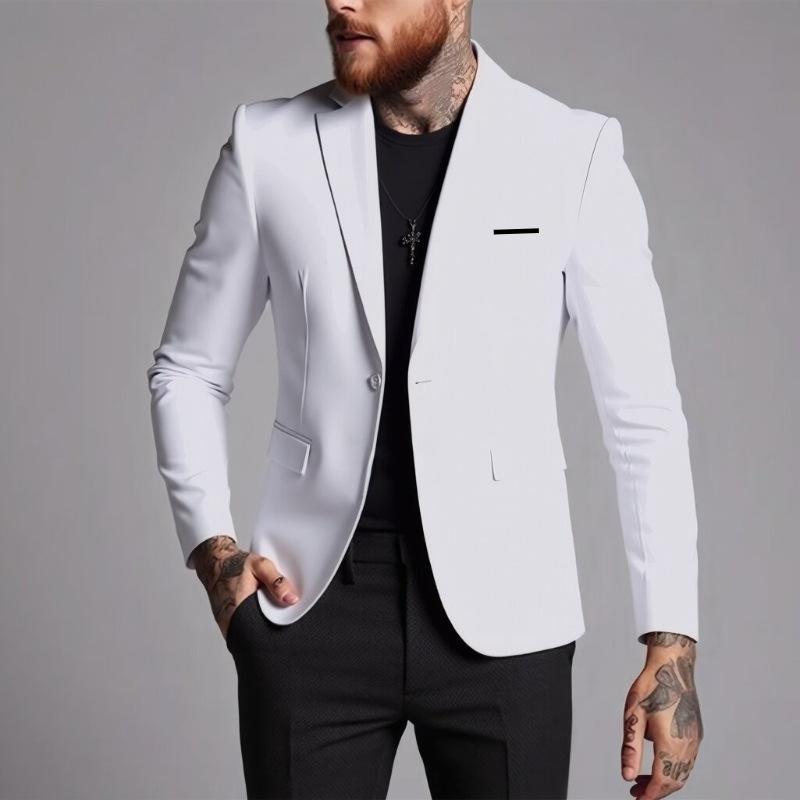 Men s New Business Professional Casual Slim-Fit Suit Jacket XXS белый