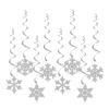8 Pcs Christmas Snowflake Hanging Swirl Decorations Winter Party Glitter Snowflake Ceiling Streamers for Christmas Birthday Baby Shower New