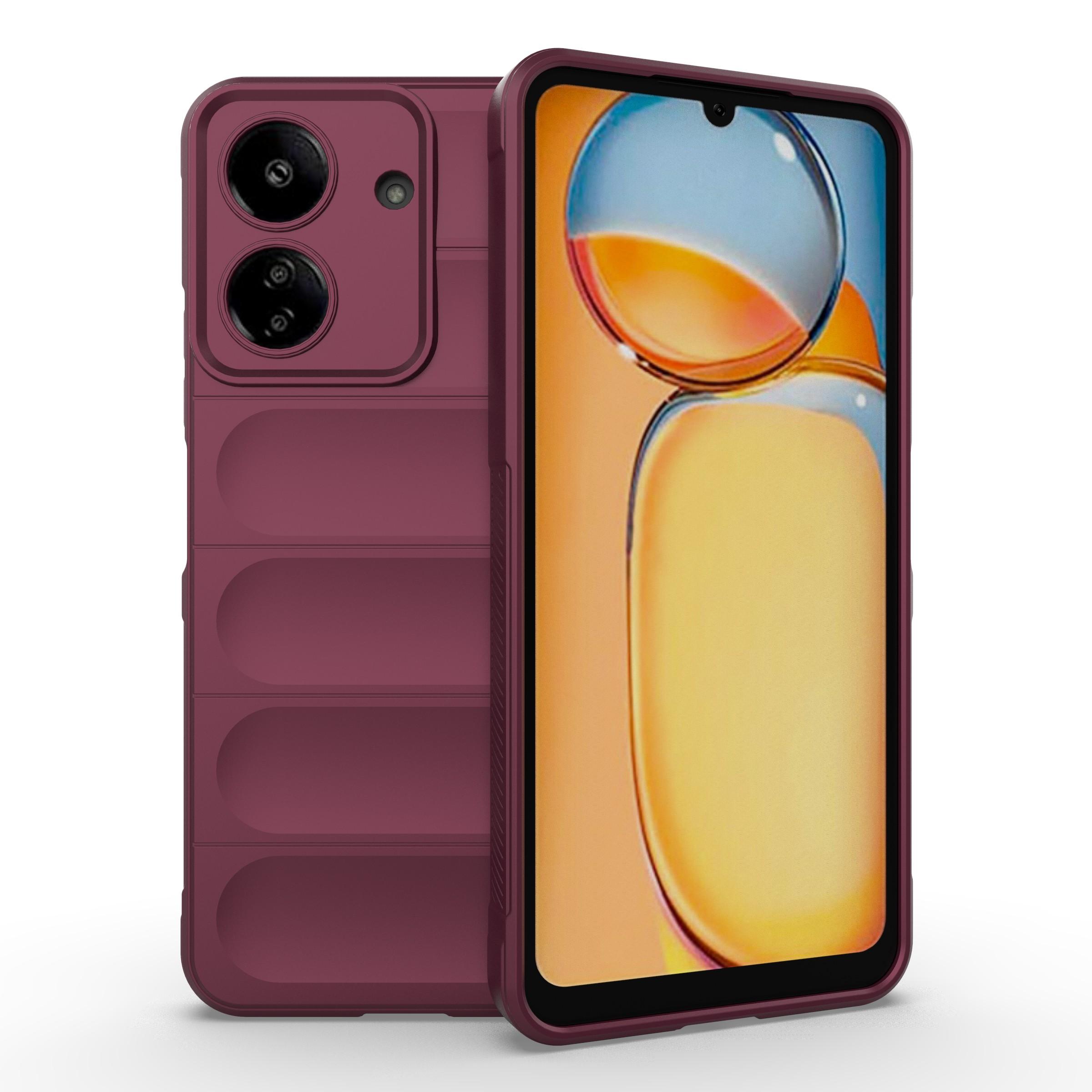 

For Xiaomi Redmi 13C 4G/Poco C65 4G Case Shockproof TPU Phone Cover Wine Red