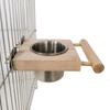 Wooden Perch Stand Hanging Feeder Bowls Multifunctional Bird Food Cups  Budgie