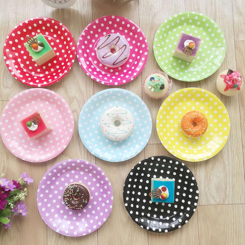 OIMG Polka Dot Disposable Paper Plates