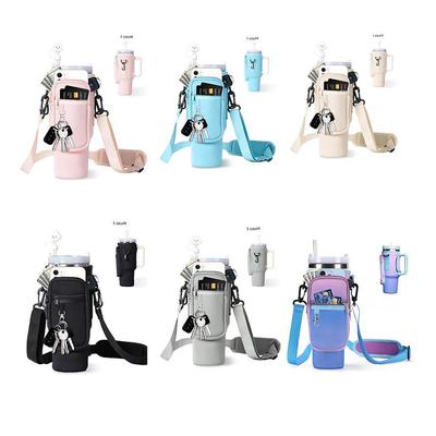 Isolierter Eisbecherhalter mit Handytasche – passend für 30/40 oz Neopren-Wasserflaschen