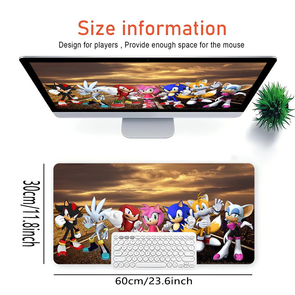 Sonic Characters Sunset Large Gaming Mouse Pad Nonslip Rubber Base Waterproof Desk Mat For Office Pc Laptop