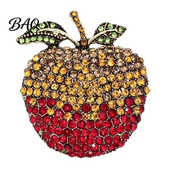 Alloy Lapel Pin Rhinstone Fruit Brooch for Women, Shape Clothing Accessory Pin, Jewelry Accessories Wedding Party Prom Retro