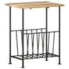 VidaXL Magazine Rack 40x30x50 Cm Solid Mango Wood and Steel