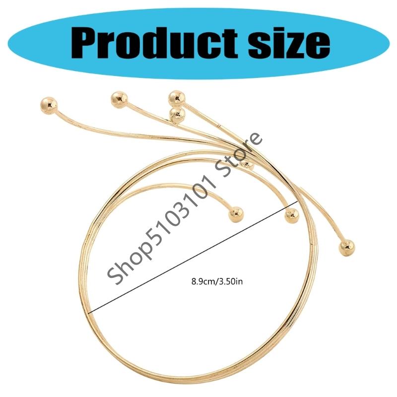 2pcs Upper Arm Bracelet Metal Coil Spiral Shape Armband Cuff Fashion Simple Arm Bangle Armlet Adjustable for Women Girl