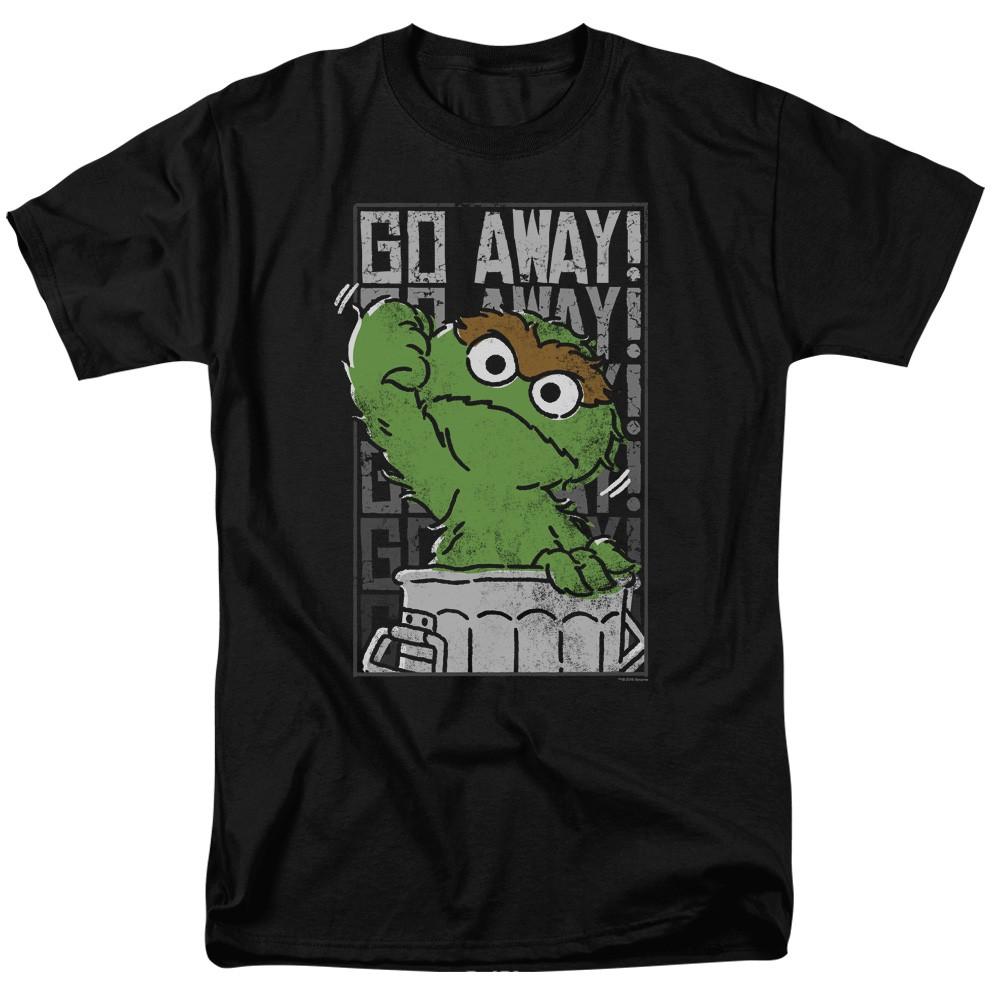 Sesame Street - Go Away - Adult Unisex Short Sleeve T-Shirt - Black L
