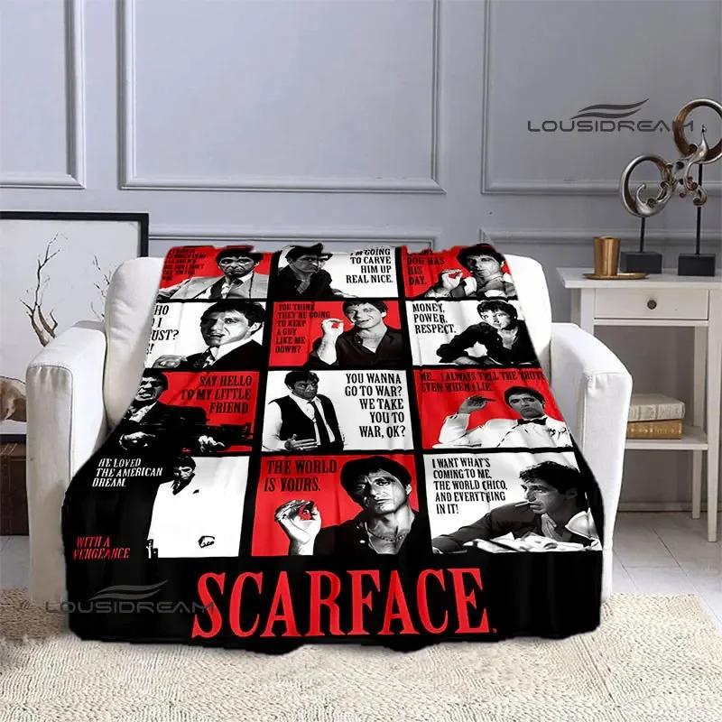 Classic Movie Scarface Blanket Flange Warm Blanket Soft and Comfortable Blanket Home Travel Blanket Bed Linings Birthday Gift
