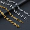 8mm/10mm Stainless Steel Hip Hop Coffee Bean Chains Necklaces Pig Nose Chains Bracelets Punk Necklace Men's Hip Hop Jewelry