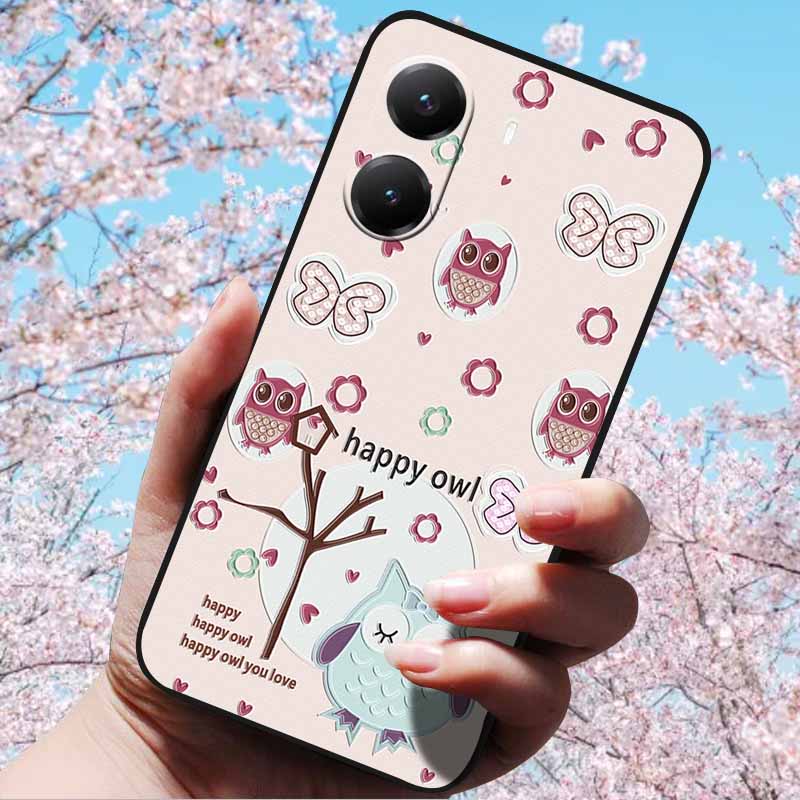 For Xiaomi Poco X7 Pro 3D Relief Flower Emboss Soft Silicone Case Cartoon Painted Back Cover for Poco X7 Pro with 3D Relief Case