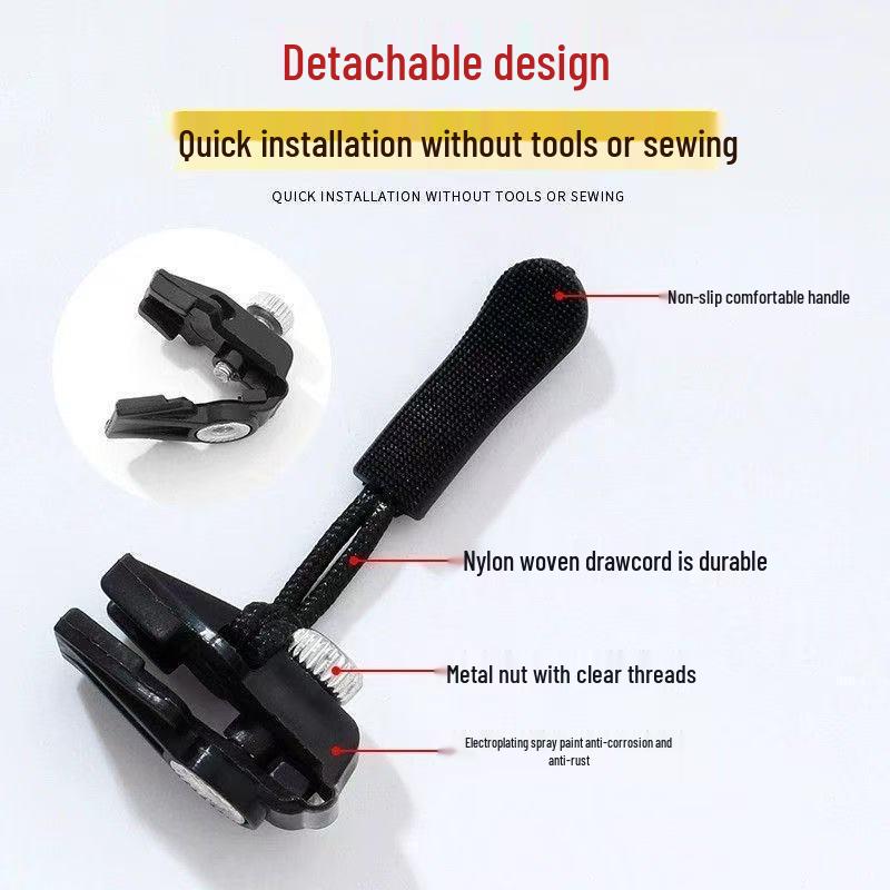 Universal Detachable Zipper Pull Replacement for Clothing, Luggage, and Jackets