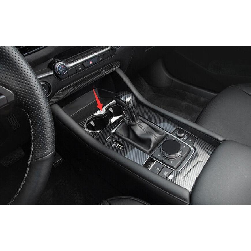 For Mazda 3 Axela 2019-2024 Carbon Fiber Center Console Water Cup Holder Panel