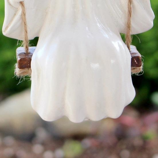 Swing Ghost Garden Statue Cute Resin Ghost Figurine Outdoor Tree Hanging Ornament for Porch Garden Lawn Yard Decor