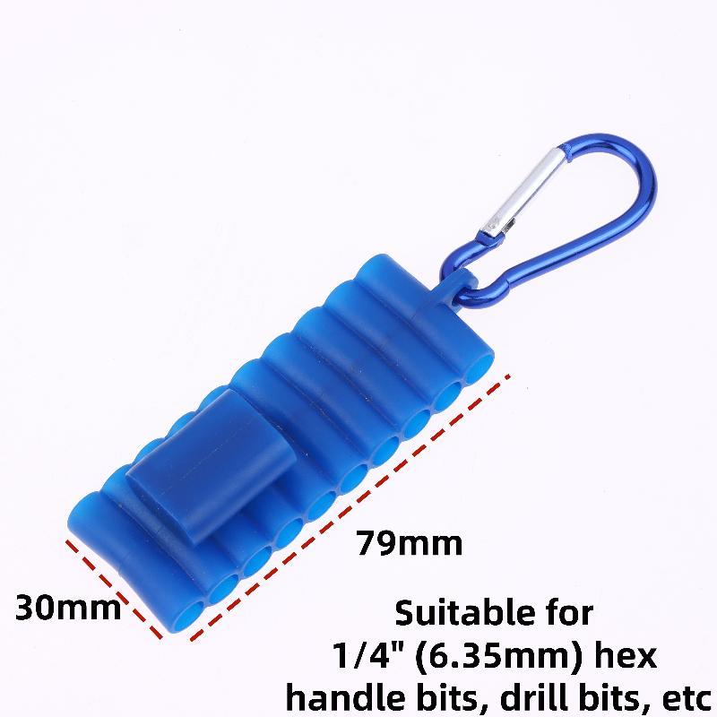 Portable 1/4" Hex Shank Screwdriver Bit Holder 22 Holes Shockproof Storage Case for Construction Site Worker Use