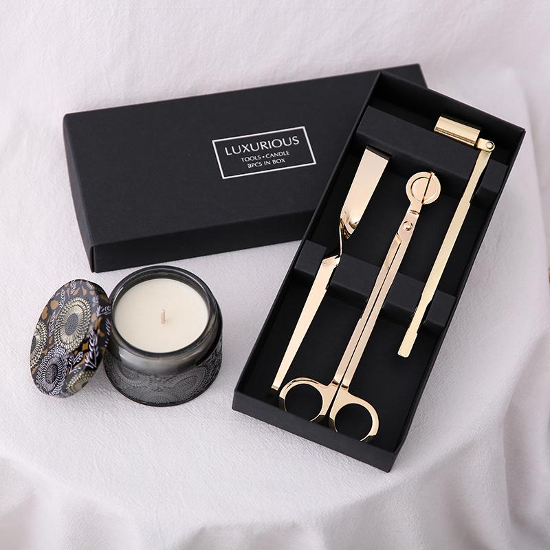 Candle Accessory Set 4-Piece Stainless Steel Candle Care Kit with Candle Snuffer, Wick Trimmer, Wick Dipper