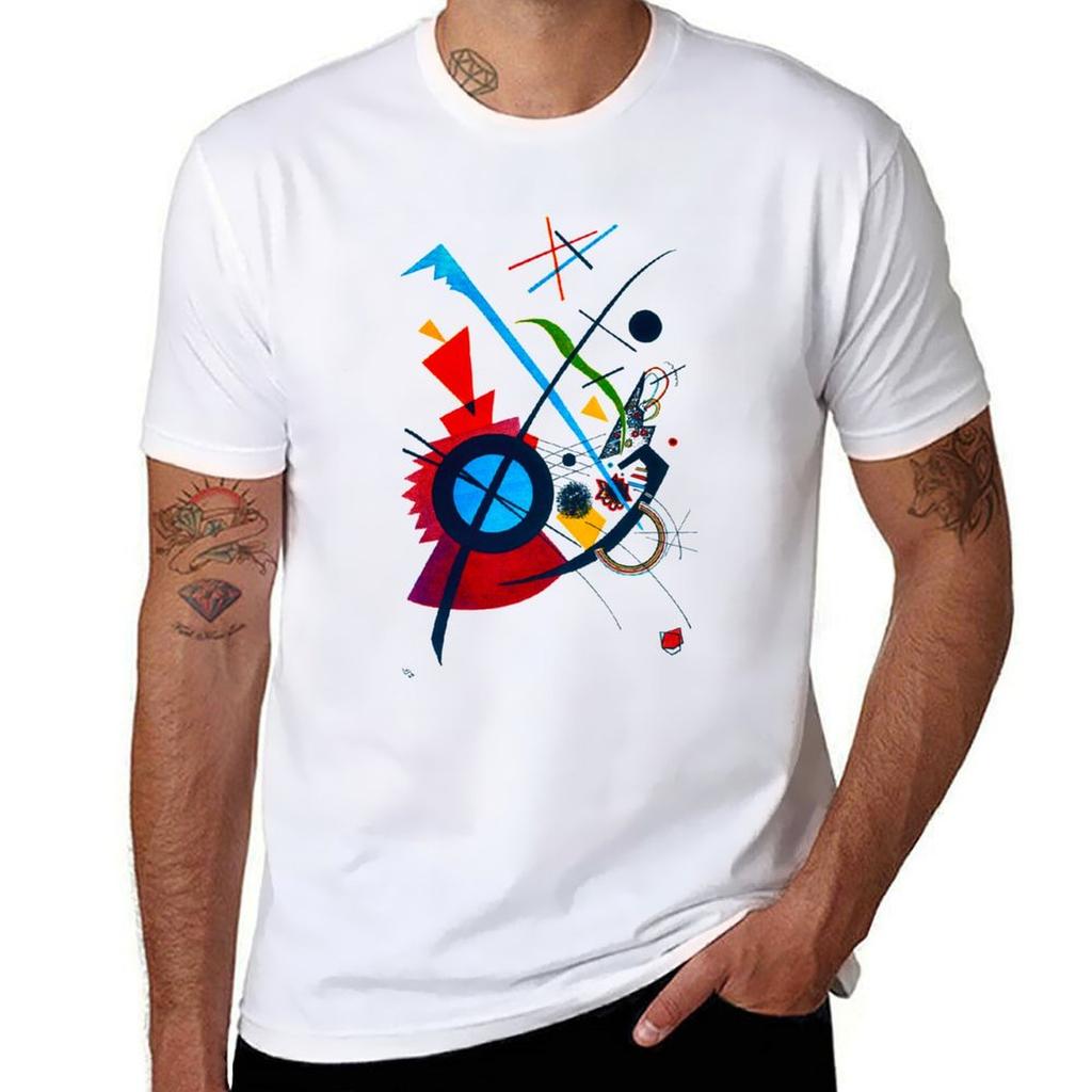 KANDINSKY HD Violet Art in Pink TShirt High Elasticity Sports Tee Shirt