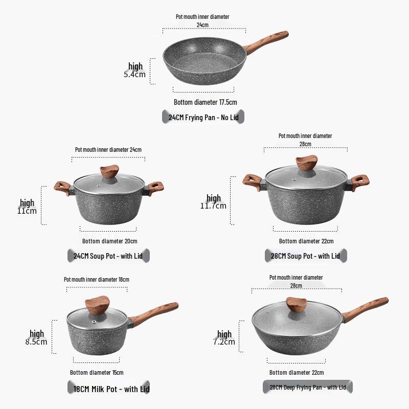 Lan Tuan Marble Non-stick Cookware Set