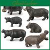 Conjunto de Modelo de Hipopótamo de PVC de Animal Selvagem Para Crianças e Colecionadores