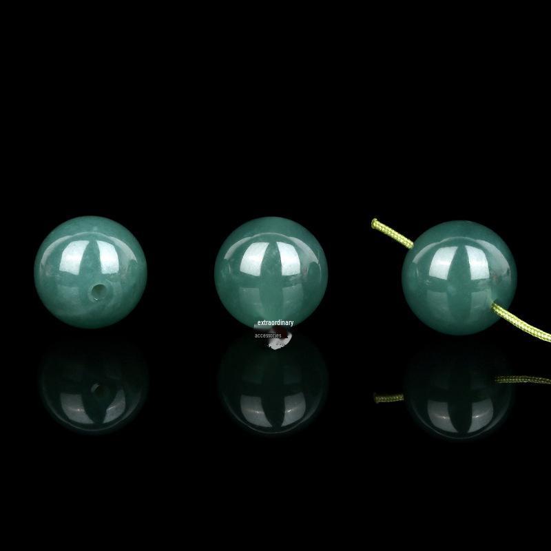 Natural Hetian Ice Blue Jade Beads for Men's/Women's Bracelets & Necklaces - High Ice Grade