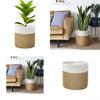 QX2E Rustic Woven Rope Flower Pot Indoor Plants Container Laundry Toy Storage Basket Home Decoration 2 Sizes