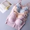 Large Size Lace Beautiful Back Without Steel Ring Women's Underwear High-elastic Light-weight Sleep Vest-style Plus Size Bra