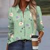 Casual Women Long Sleeve Floral Print Button Down Blouse Basic Wear Regular Top