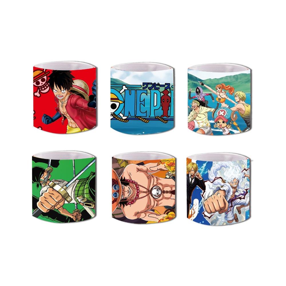 12pcs One Piece Anime Themed Slap Bracelets Cartoon Luffy Zoro Wristbands Kids Birthday Party Decoration Favors Boys CosplayToys