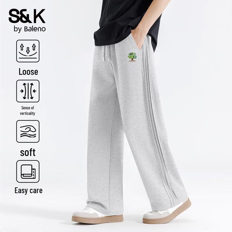 Baleno S&K Men's Letter Print Straight Leg Heavyweight Casual Pants