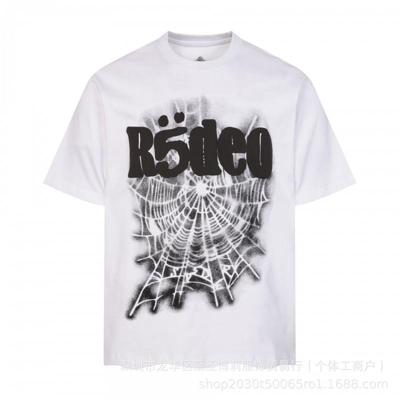Sp5der 3D Puff Print Graphic Tee Men Loose Fit Cotton Short Sleeve T-Shirt Casual Wear