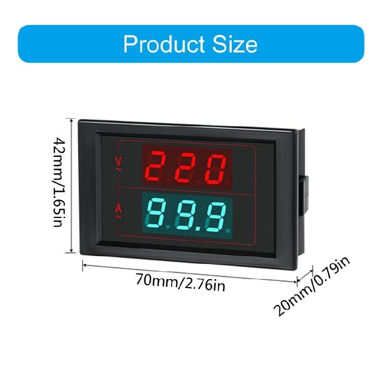 LED Digital Voltage and Current Indicator, Accurate for 50-500V/0-100A, Suitable for Industrial & Household Applications