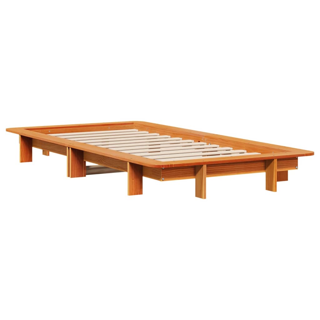 Vidaxl Bed Frame Without Mattress, Waxed Brown, 90X190 Cm, Pine