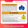 Temu Universal Button Cell Battery Safety Warning Sticker for EU, US, Australia Packaging