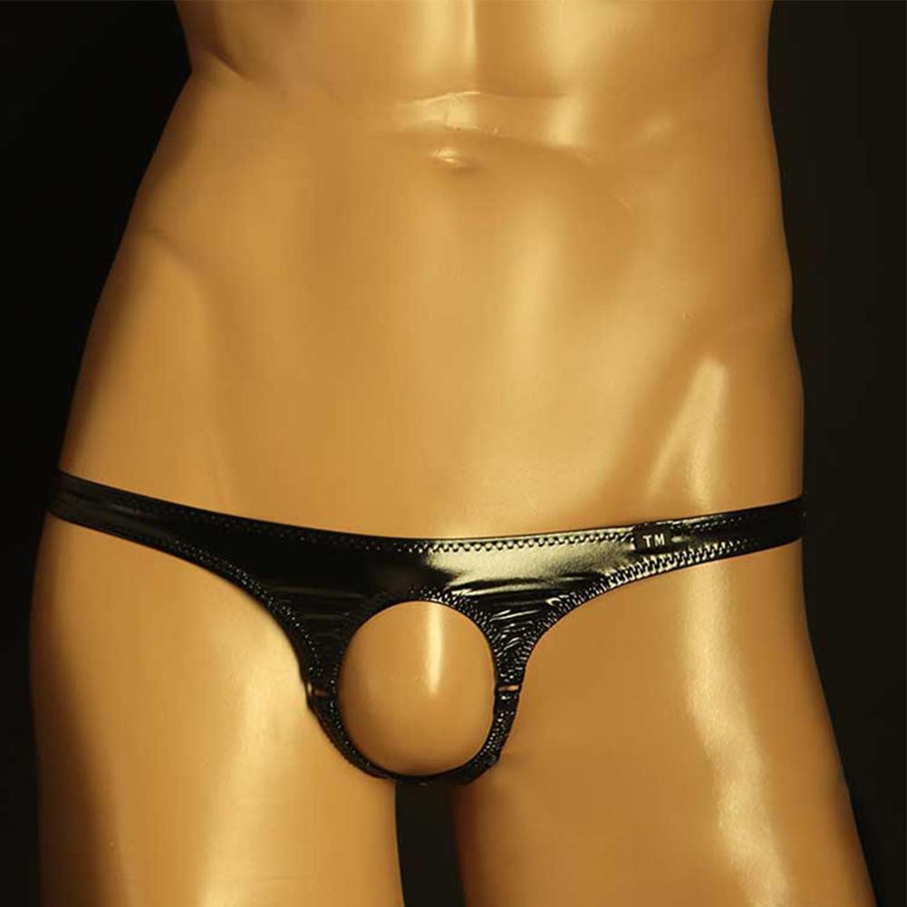 Mens Underwears Briefs Faux Faux Leather Open Pouch