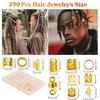290Pcs Gold Silver Dreadlock Jewelry Hollow Out Metal Hair Rings Charms Hair Braiding Rings  Unisex