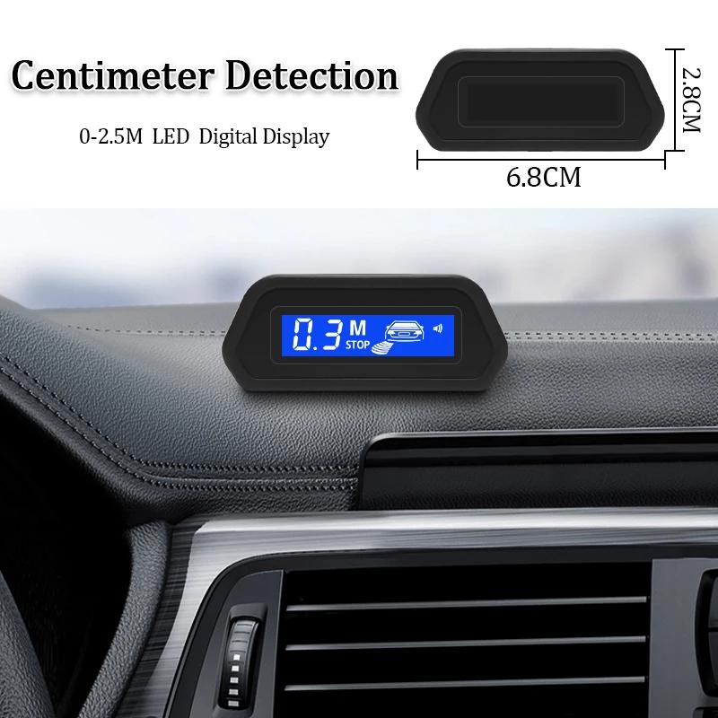 Car Parking Sensor Kit With Auto Parktronic Reverse LED Monitor 4 Sensors Radar Detector System Backlight Display