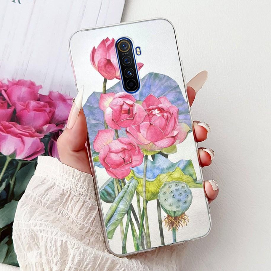 For Realme X2 Pro Case RMX1931 Cover Popular Flower Soft Clear Silicone Back Cover For Realme X2 XT Bumper RMX1921 RMX1992 Funda