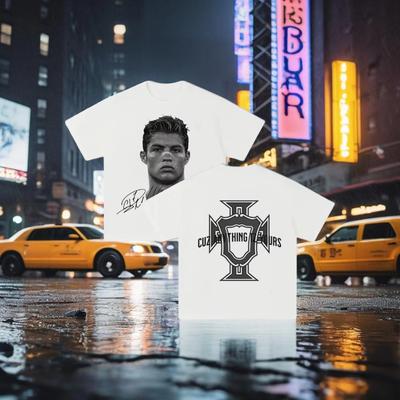 Camiseta de Hombre Cristiano Ronaldo Fútbol Superestrella Super Moda Estampada Camiseta Hombres Desgastado Algodón Camiseta de Hombre