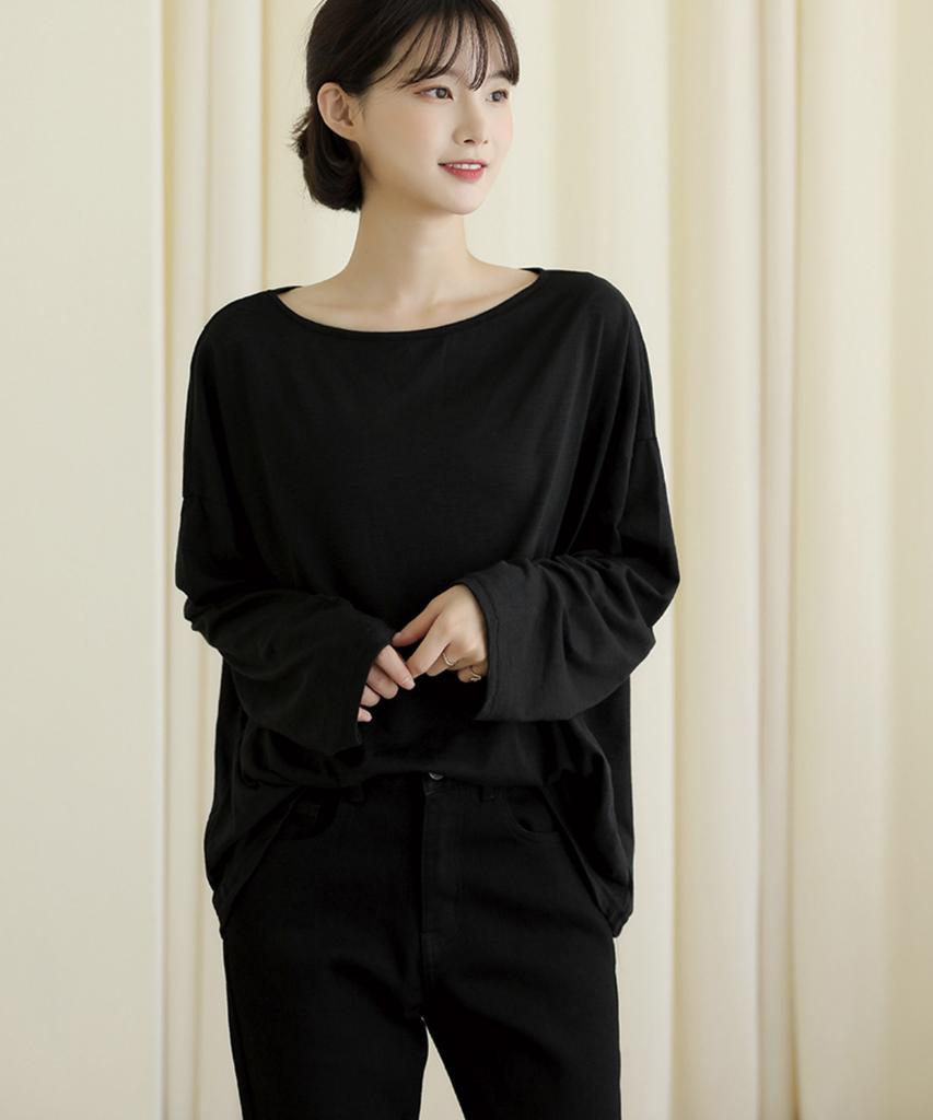 Ppaeppae Domestically Made Loose-Fit Long-Sleeve T-Shirt That Stays Cool Through Summer