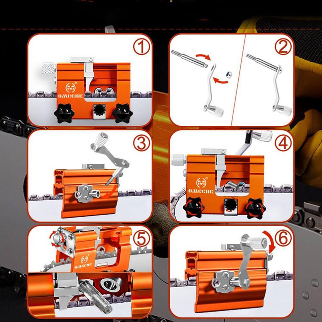 5pcs Chainsaw Sharpening Stone Chain Saw Sharpener Diamond Grinding Tool with Wrench Grinding Heads 4mm/4.8mm/5.5mm