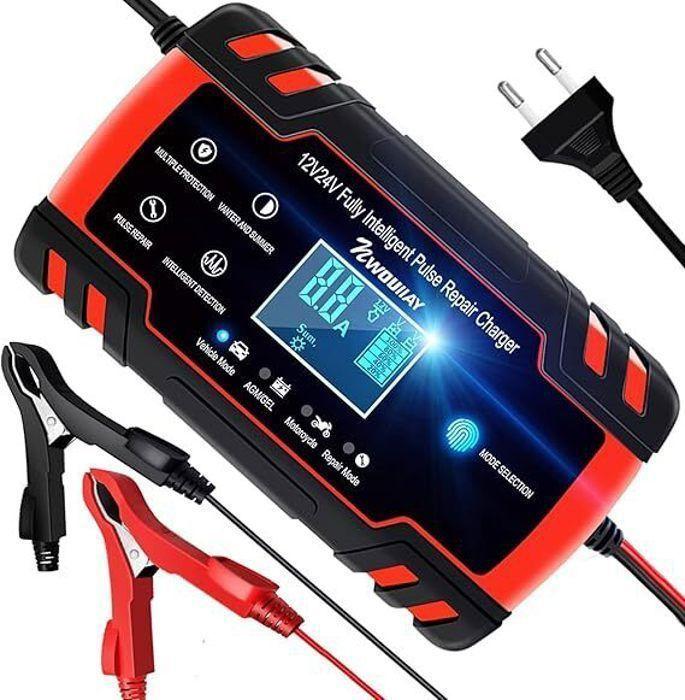 Chargeur de Batterie - Intelligent - 12V/24V - 8A - Écran LCD - Protection Multiple